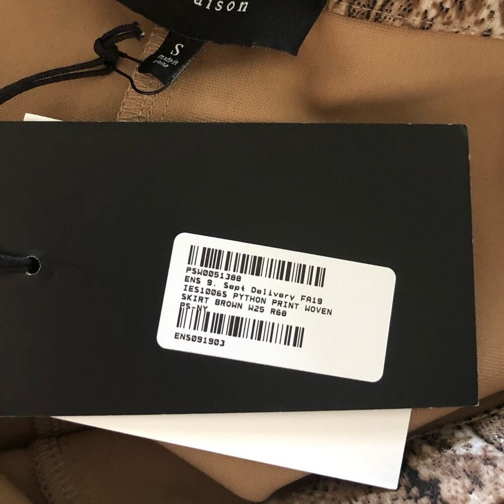 en saison python print brown skirt (small) NWT - image 7